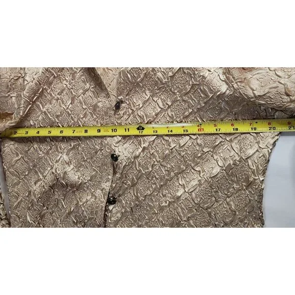 Gold Blouse Jennifer Lloyd XL Long Sleeve Button-Up party office new years - Picture 6 of 7